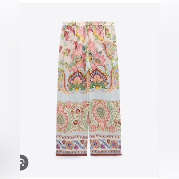 Zara Printed Pijama Style Pants. New.with Tags. - Picture 5 of 7